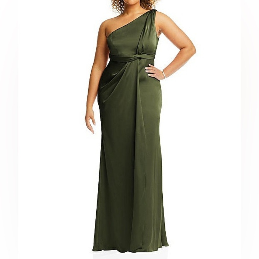 Dessy Collection | Whisper satin one shoulder gown